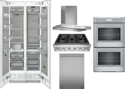 6 Piece Package Includes Refrigerator, Freezer, Cooktop, Wall Oven, Hood And Dishwasher