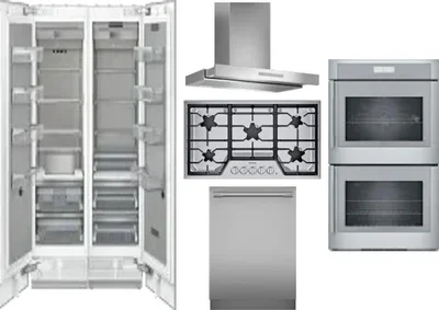 6 Piece Package Includes Refrigerator, Freezer, Cooktop, Wall Oven, Hood And Dishwasher