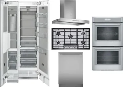6 Piece Package Includes Refrigerator, Freezer, Cooktop, Wall Oven, Hood And Dishwasher