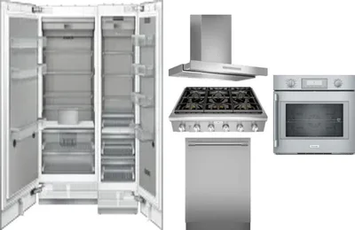6 Piece Package Includes Refrigerator, Freezer, Cooktop, Wall Oven, Hood And Dishwasher