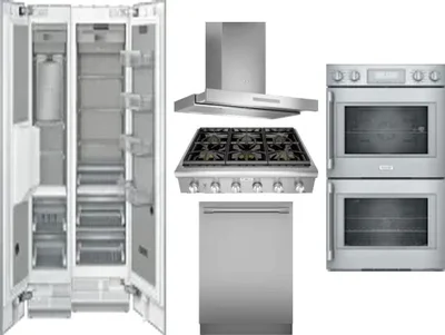 6 Piece Package Includes Refrigerator, Freezer, Cooktop, Wall Oven, Hood And Dishwasher