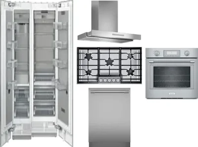 6 Piece Package Includes Refrigerator, Freezer, Cooktop, Wall Oven, Hood And Dishwasher