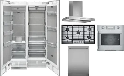 6 Piece Package Includes Refrigerator, Freezer, Cooktop, Wall Oven, Hood And Dishwasher