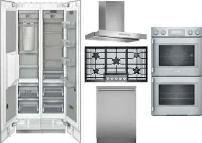 6 Piece Package Includes Refrigerator, Freezer, Cooktop, Wall Oven, Hood And Dishwasher