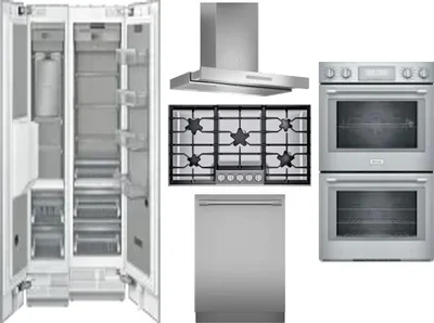 6 Piece Package Includes Refrigerator, Freezer, Cooktop, Wall Oven, Hood And Dishwasher
