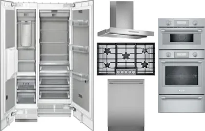 6 Piece Package Includes Refrigerator, Freezer, Cooktop, Wall Oven, Hood And Dishwasher