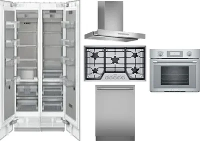 6 Piece Package Includes Refrigerator, Freezer, Cooktop, Wall Oven, Hood And Dishwasher