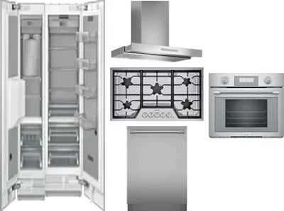 6 Piece Package Includes Refrigerator, Freezer, Cooktop, Wall Oven, Hood And Dishwasher