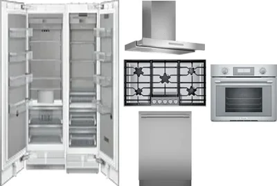 6 Piece Package Includes Refrigerator, Freezer, Cooktop, Wall Oven, Hood And Dishwasher