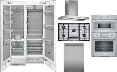 6 Piece Package Includes Refrigerator, Freezer, Cooktop, Wall Oven, Hood And Dishwasher
