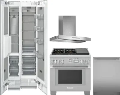 5 Piece Package Includes Refrigerator, Freezer, Range, Hood And Dishwasher
