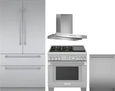4 Piece Package Includes Refrigerator, Range, Hood And Dishwasher