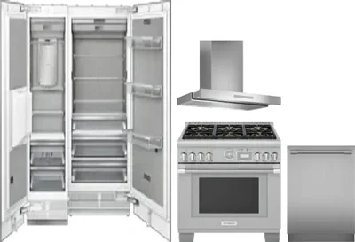 5 Piece Package Includes Refrigerator, Freezer, Range, Hood And Dishwasher