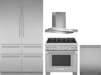 4 Piece Package Includes Refrigerator, Range, Hood And Dishwasher