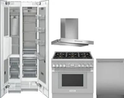 5 Piece Package Includes Refrigerator, Freezer, Range, Hood And Dishwasher
