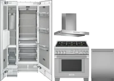 5 Piece Package Includes Refrigerator, Freezer, Range, Hood And Dishwasher