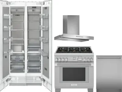 5 Piece Package Includes Refrigerator, Freezer, Range, Hood And Dishwasher