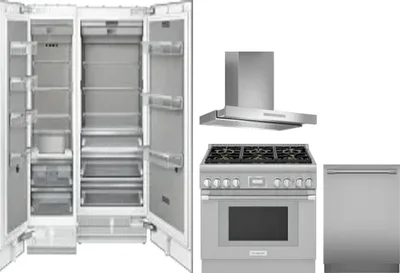 5 Piece Package Includes Refrigerator, Freezer, Range, Hood And Dishwasher