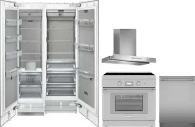 5 Piece Package Includes Refrigerator, Freezer, Range, Hood And Dishwasher