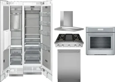 6 Piece Package Includes Refrigerator, Freezer, Cooktop, Wall Oven, Hood And Dishwasher