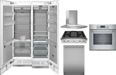 6 Piece Package Includes Refrigerator, Freezer, Cooktop, Wall Oven, Hood And Dishwasher