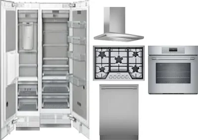 6 Piece Package Includes Refrigerator, Freezer, Cooktop, Wall Oven, Hood And Dishwasher
