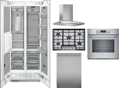 6 Piece Package Includes Refrigerator, Freezer, Cooktop, Wall Oven, Hood And Dishwasher