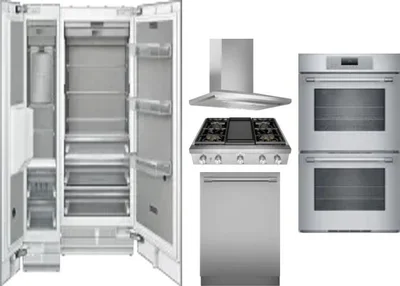 6 Piece Package Includes Refrigerator, Freezer, Cooktop, Wall Oven, Hood And Dishwasher