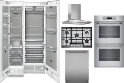 6 Piece Package Includes Refrigerator, Freezer, Cooktop, Wall Oven, Hood And Dishwasher