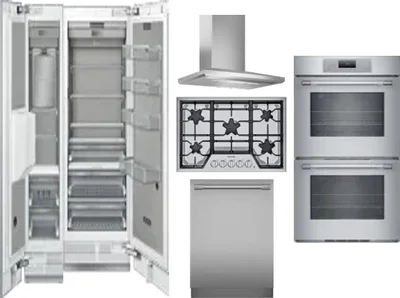 6 Piece Package Includes Refrigerator, Freezer, Cooktop, Wall Oven, Hood And Dishwasher