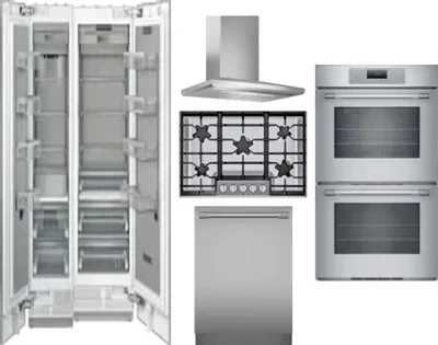 6 Piece Package Includes Refrigerator, Freezer, Cooktop, Wall Oven, Hood And Dishwasher