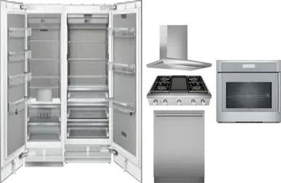6 Piece Package Includes Refrigerator, Freezer, Cooktop, Wall Oven, Hood And Dishwasher