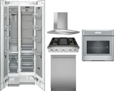 6 Piece Package Includes Refrigerator, Freezer, Cooktop, Wall Oven, Hood And Dishwasher