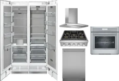 6 Piece Package Includes Refrigerator, Freezer, Cooktop, Wall Oven, Hood And Dishwasher
