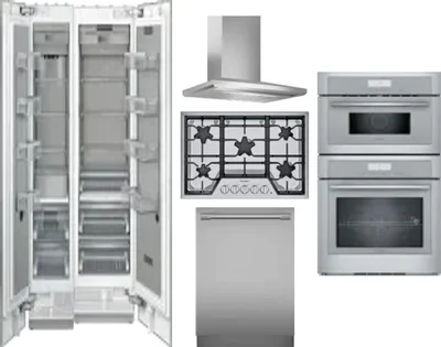 6 Piece Package Includes Refrigerator, Freezer, Cooktop, Wall Oven, Hood And Dishwasher