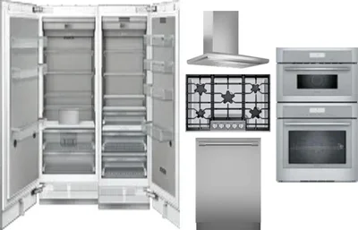 6 Piece Package Includes Refrigerator, Freezer, Cooktop, Wall Oven, Hood And Dishwasher