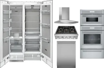 6 Piece Package Includes Refrigerator, Freezer, Cooktop, Wall Oven, Hood And Dishwasher