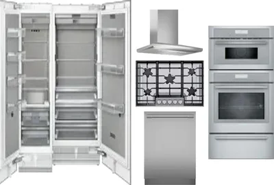 6 Piece Package Includes Refrigerator, Freezer, Cooktop, Wall Oven, Hood And Dishwasher