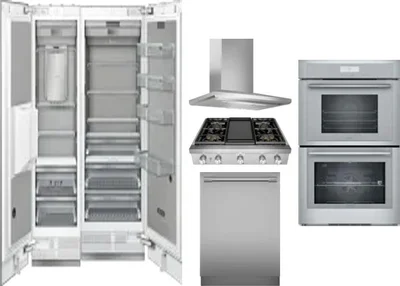 6 Piece Package Includes Refrigerator, Freezer, Cooktop, Wall Oven, Hood And Dishwasher