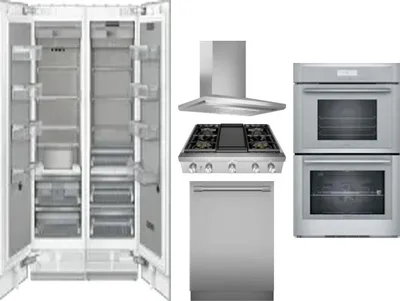 6 Piece Package Includes Refrigerator, Freezer, Cooktop, Wall Oven, Hood And Dishwasher
