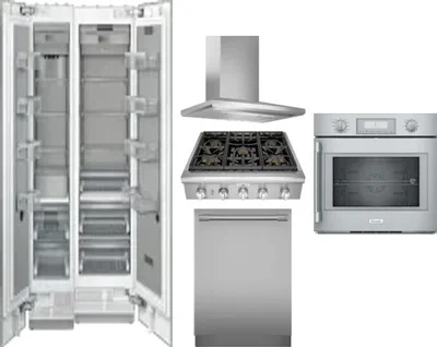 6 Piece Package Includes Refrigerator, Freezer, Cooktop, Wall Oven, Hood And Dishwasher