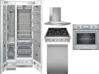 6 Piece Package Includes Refrigerator, Freezer, Cooktop, Wall Oven, Hood And Dishwasher