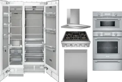 6 Piece Package Includes Refrigerator, Freezer, Cooktop, Wall Oven, Hood And Dishwasher