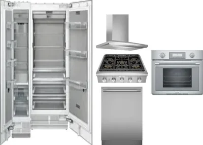 6 Piece Package Includes Refrigerator, Freezer, Cooktop, Wall Oven, Hood And Dishwasher