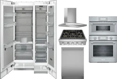 6 Piece Package Includes Refrigerator, Freezer, Cooktop, Wall Oven, Hood And Dishwasher