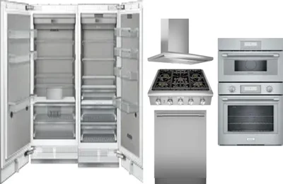 6 Piece Package Includes Refrigerator, Freezer, Cooktop, Wall Oven, Hood And Dishwasher