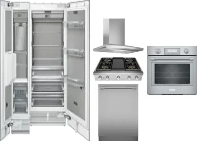 6 Piece Package Includes Refrigerator, Freezer, Cooktop, Wall Oven, Hood And Dishwasher
