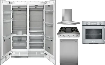 6 Piece Package Includes Refrigerator, Freezer, Cooktop, Wall Oven, Hood And Dishwasher
