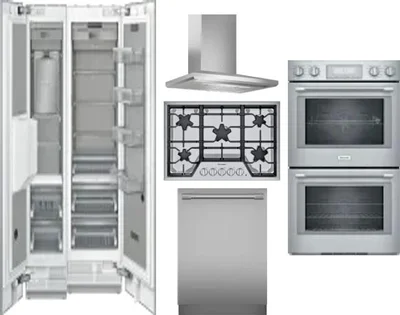 6 Piece Package Includes Refrigerator, Freezer, Cooktop, Wall Oven, Hood And Dishwasher