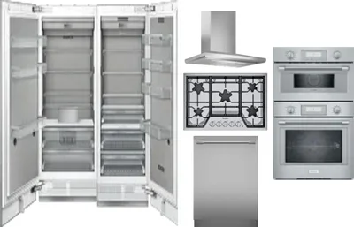 6 Piece Package Includes Refrigerator, Freezer, Cooktop, Wall Oven, Hood And Dishwasher